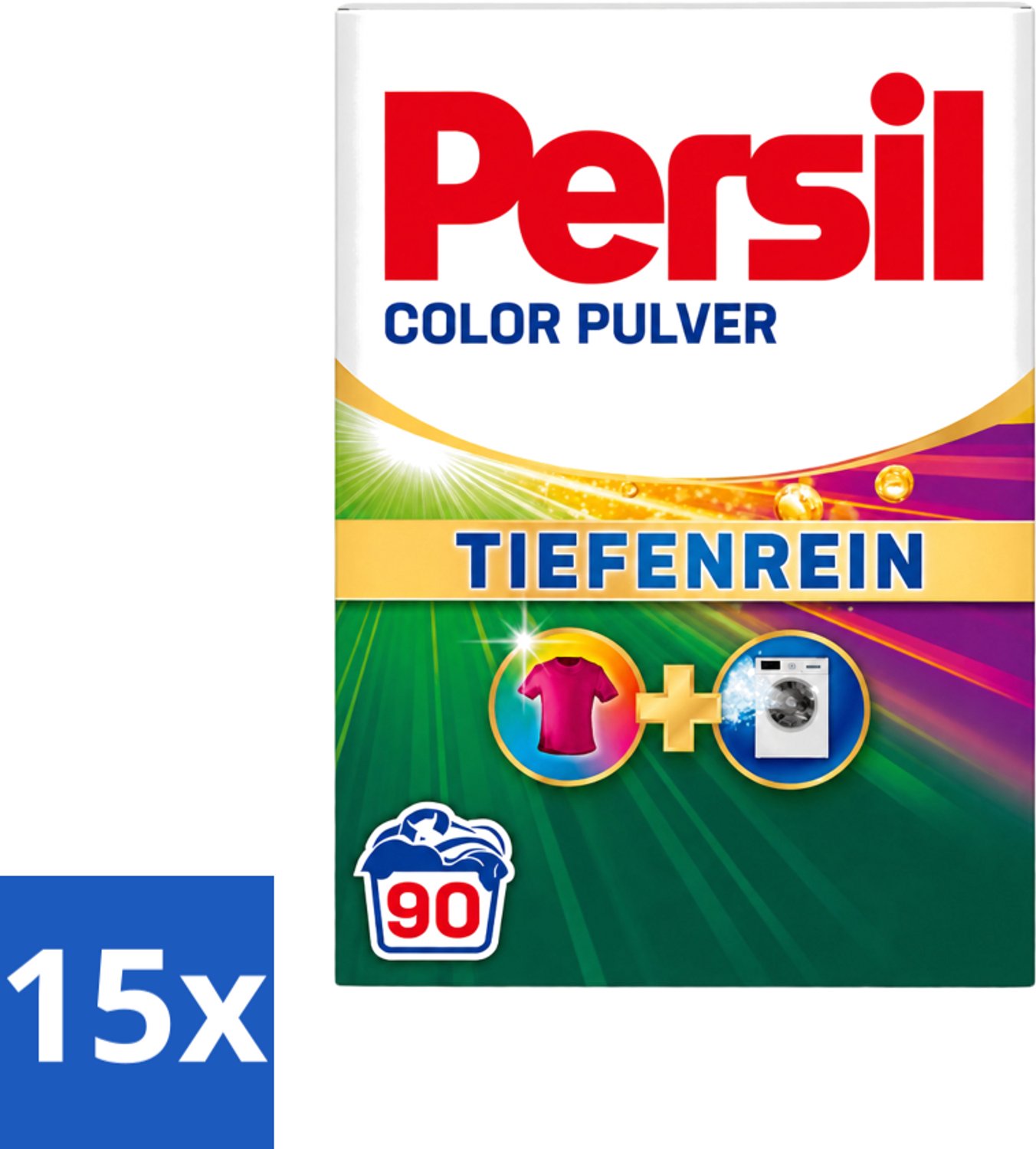 15 x Persil Color - Waspoeder - Gekleurde Was - 90 Wasbeurten - Voordeelverpakking - 15 stuks