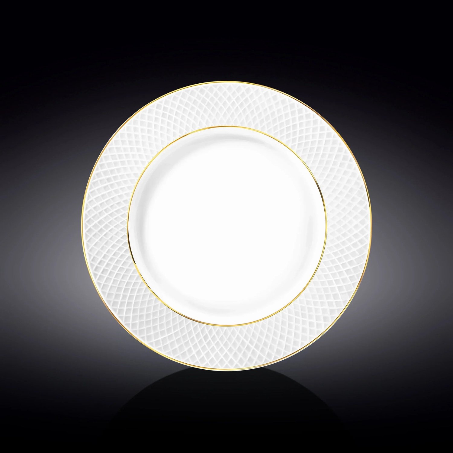 Wilmax Dinerbord 28 cm Wit Porselein Goudlijnen