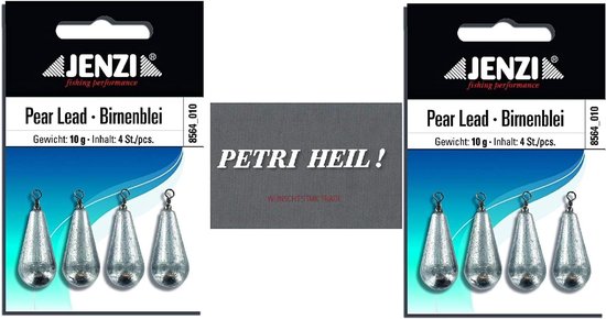 Set van 2 Peerloodjes, 10g, 8 Stuks, met Swivel/Oogje — afbeelding 2
