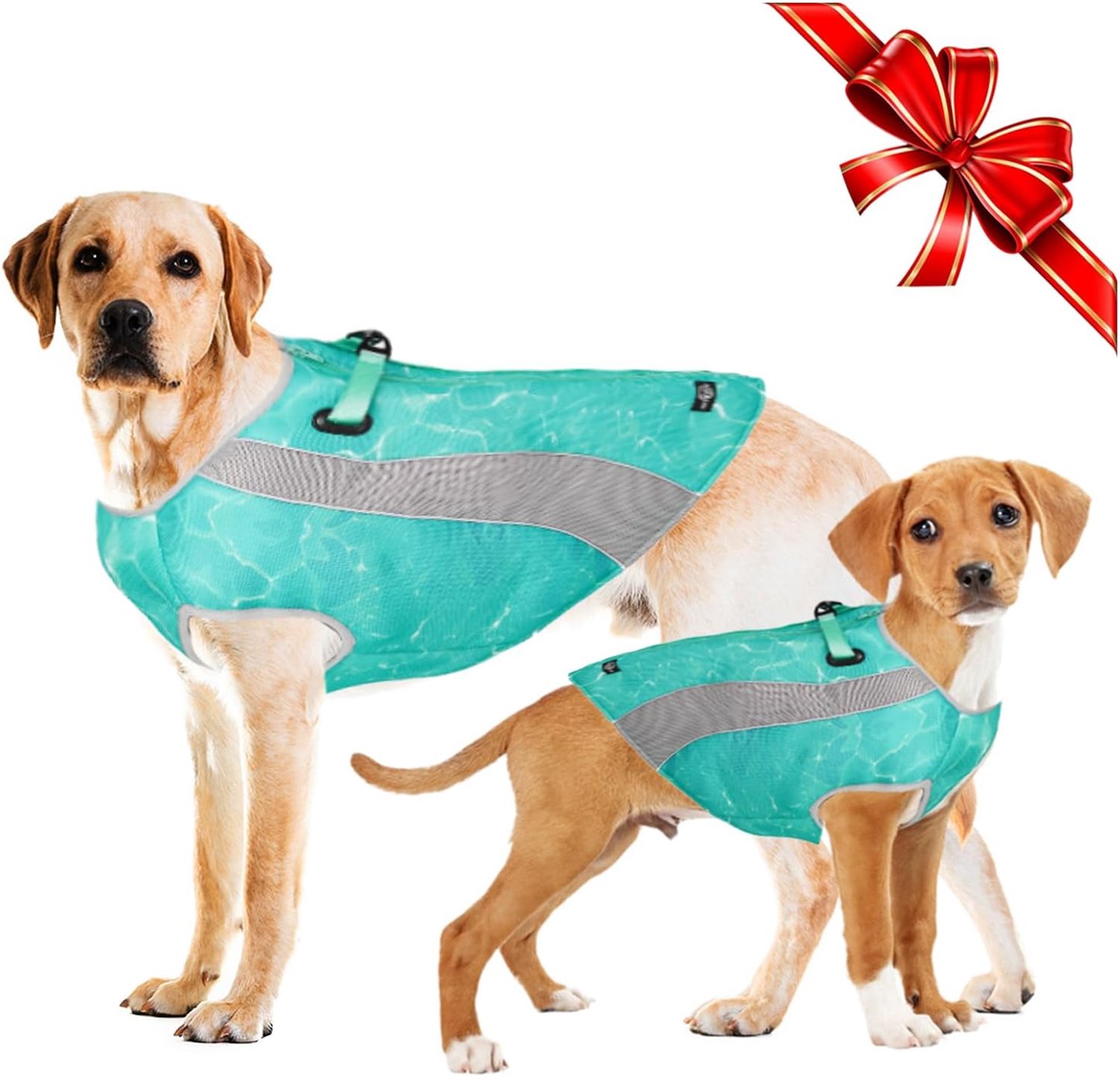 Weer hondenjas en zomer hondenkoelvest multifunctionele hondenjas met reflecterende strepen en dubbele rits, winddichte en warme hondenjas in de winter, geweekt als hondenkoelvest in de zomer, M