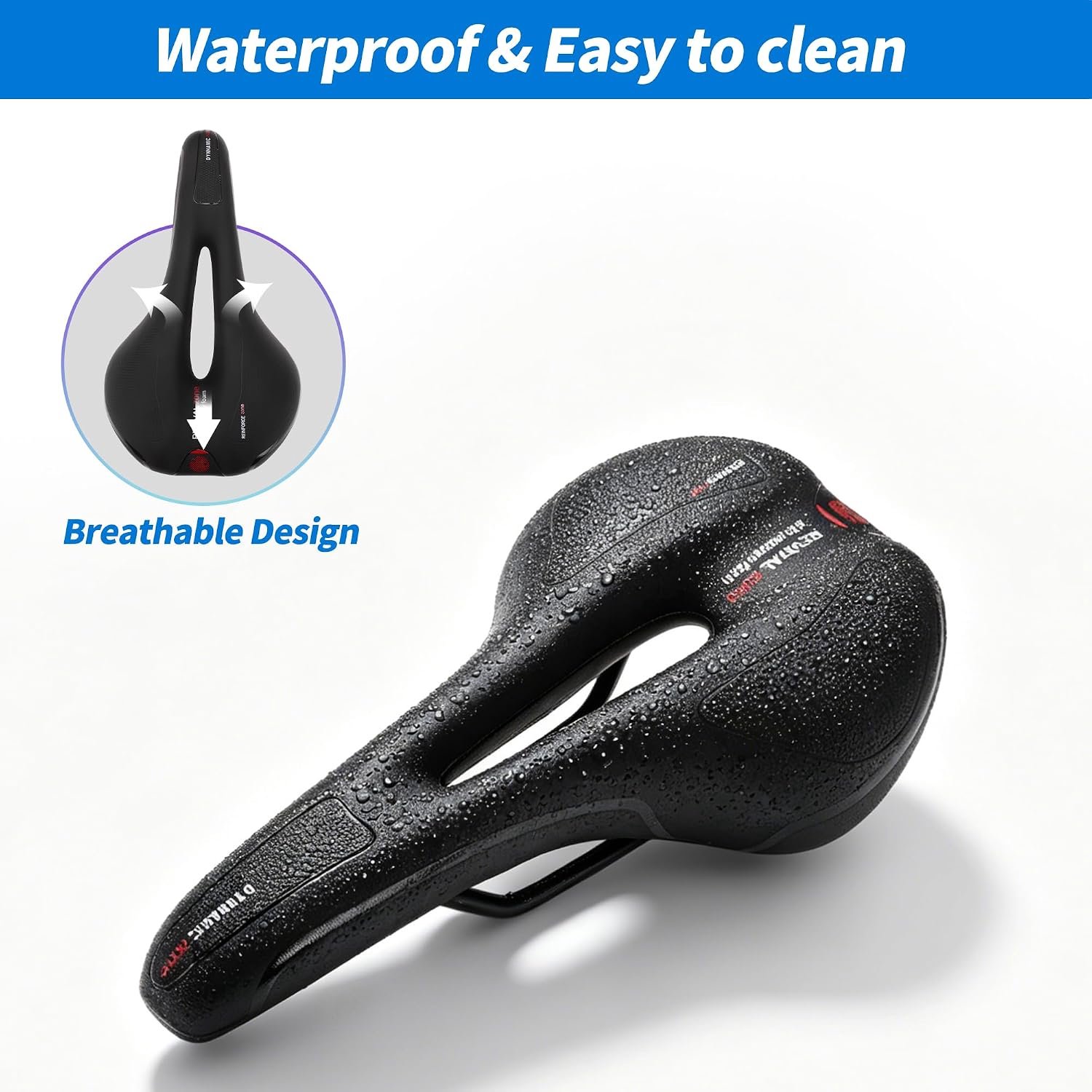 Fietszadel breed - ergonomisch ontwerp - dubbele schokabsorptie - optimaal fietscomfort - Homevero