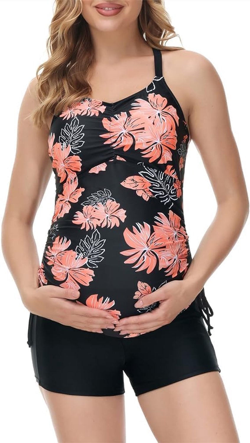 Badpakken, tankini-top, bikinitop, boyshorts, 3-delig