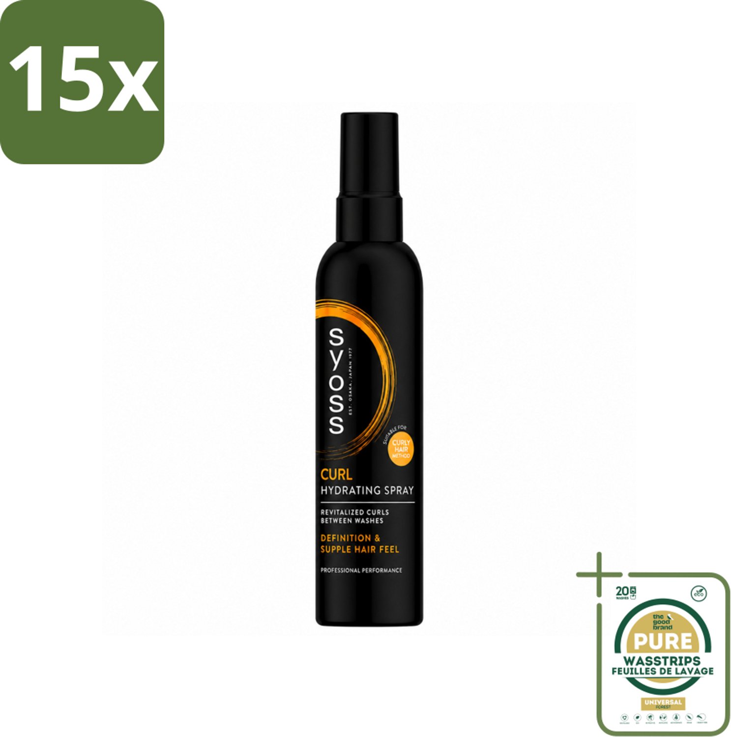 15 x Syoss - Curls - Haarspray - Veerkrachtige Krullen - 150 ml - Wasstrips - Krullen Stylen - Haarspray Krullen - Krullen Verzorgen - Krullen Fixeren - Pluisvrije Krullen