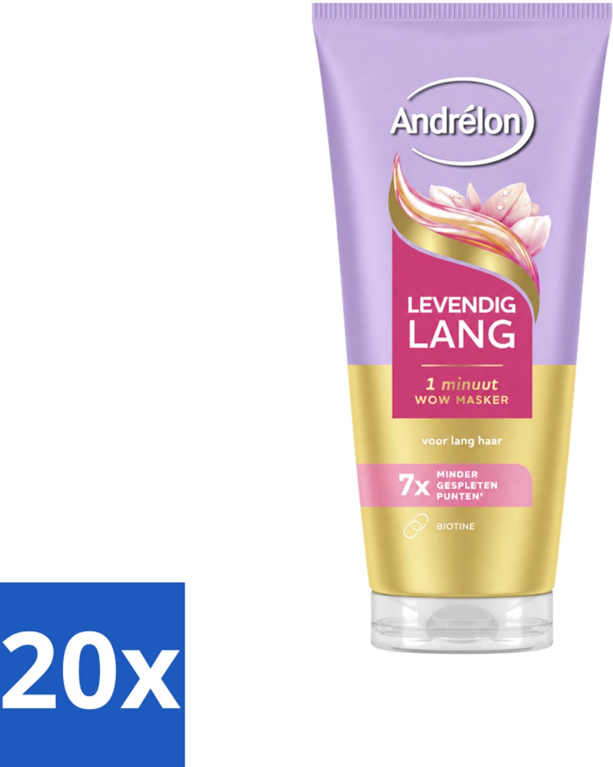 20 x Andrélon – Haarmasker WOW – Levendig Lang – 180 ml - Voordeelverpakking - 20 stuks