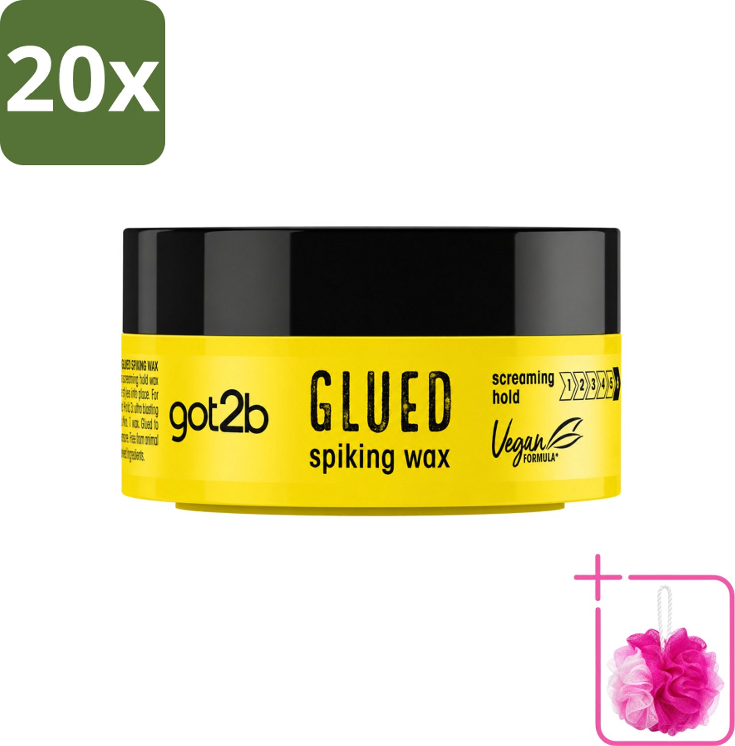 20 x Got2B - Spiking Wax - Glued - 75 ml - Bulkverpakking - Haarkleur - Douchemop - Haartypen