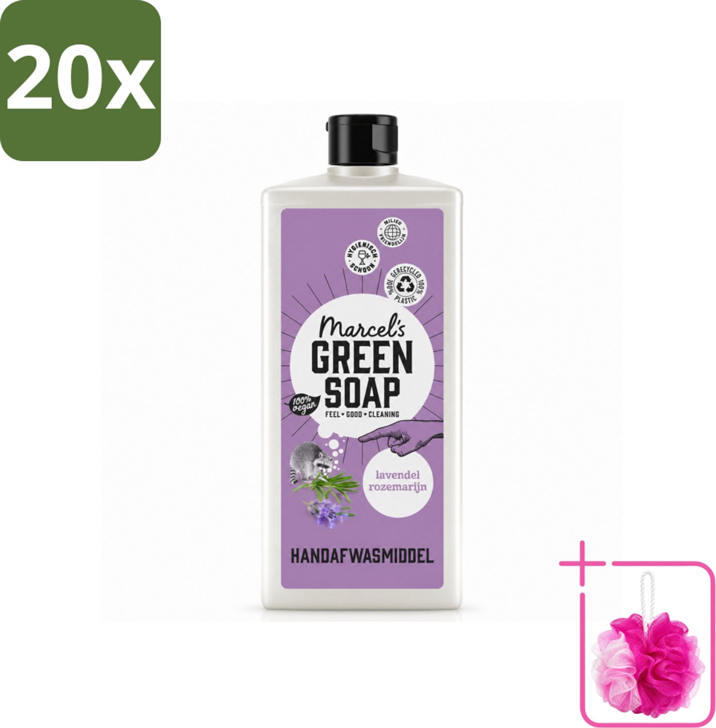 20 x Marcel's Green Soap - Afwasmiddel - Lavendel & Rosemarijn - Voor dagelijks gebruik - 500 ml - Bulkverpakking - Afwasmiddel - Douchemop - Natuurlijke afwas