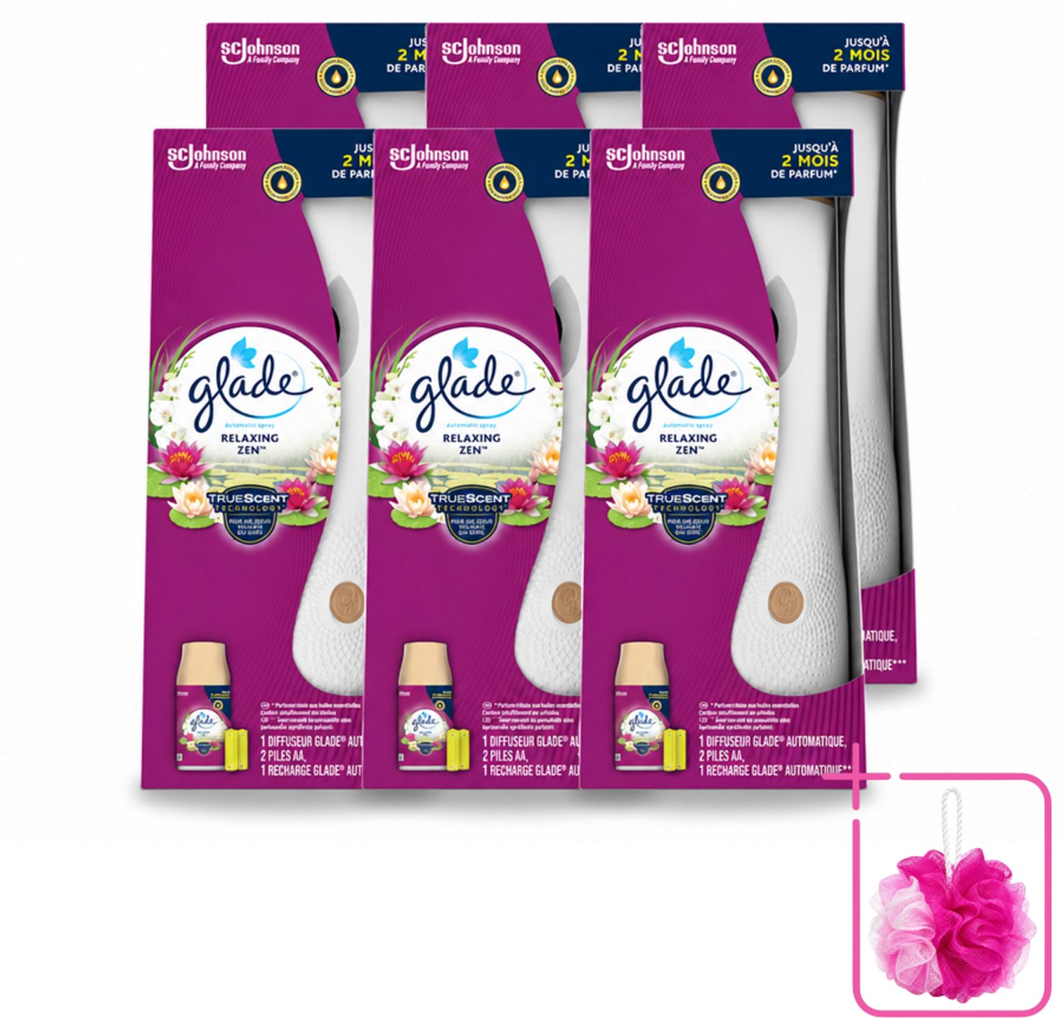 6 x Glade - Automatische Spray - Relaxing Zen - 269 ml - Bulkverpakking - Automatische geurverfrisser - Douchemop - Rustgevende geur