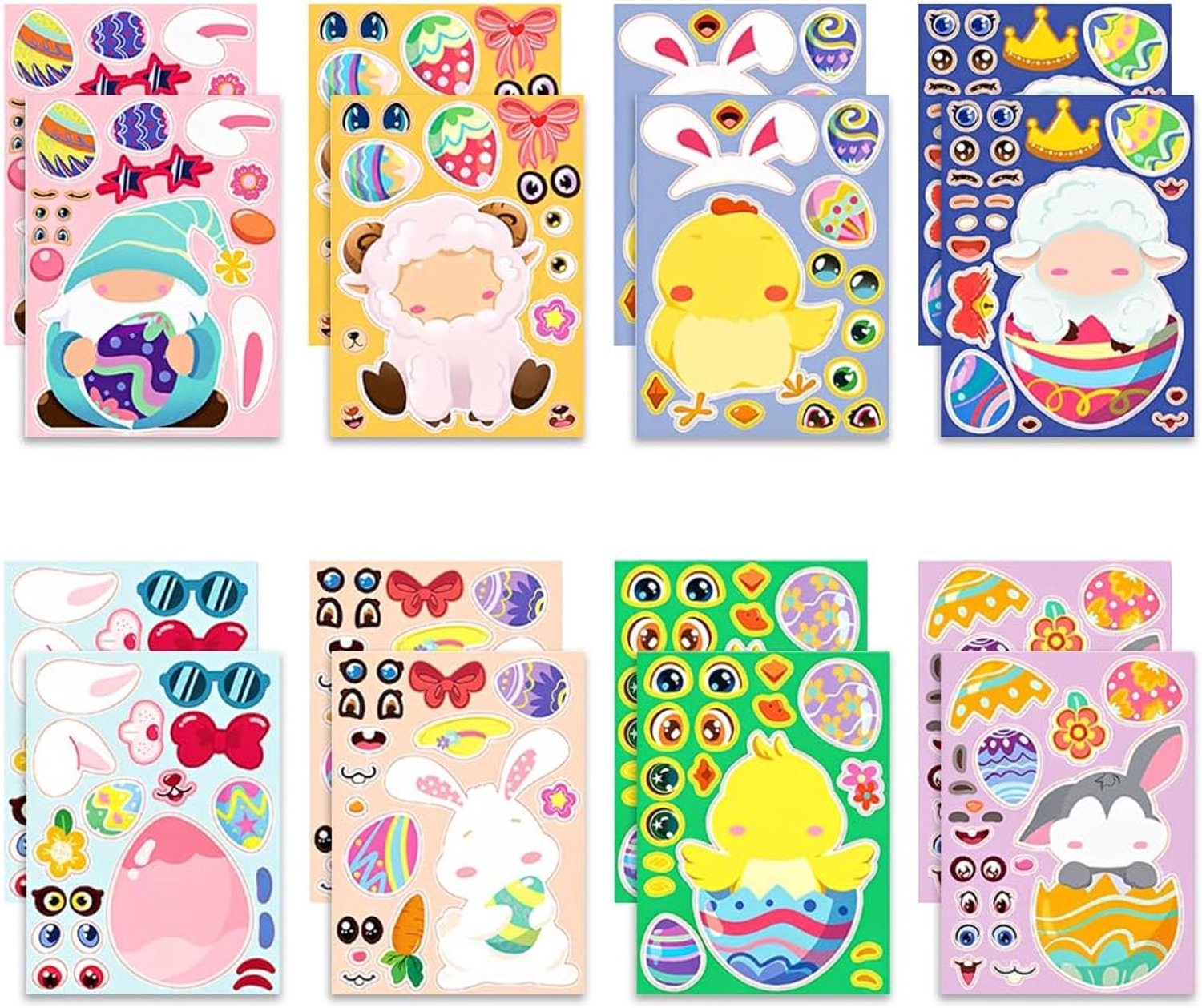 12 vellen Halloween-stickers voor kinderen, maak je eigen stickers voor spelletjes en doe-het-zelf-activiteiten, decoraties voor Halloween-feestjes