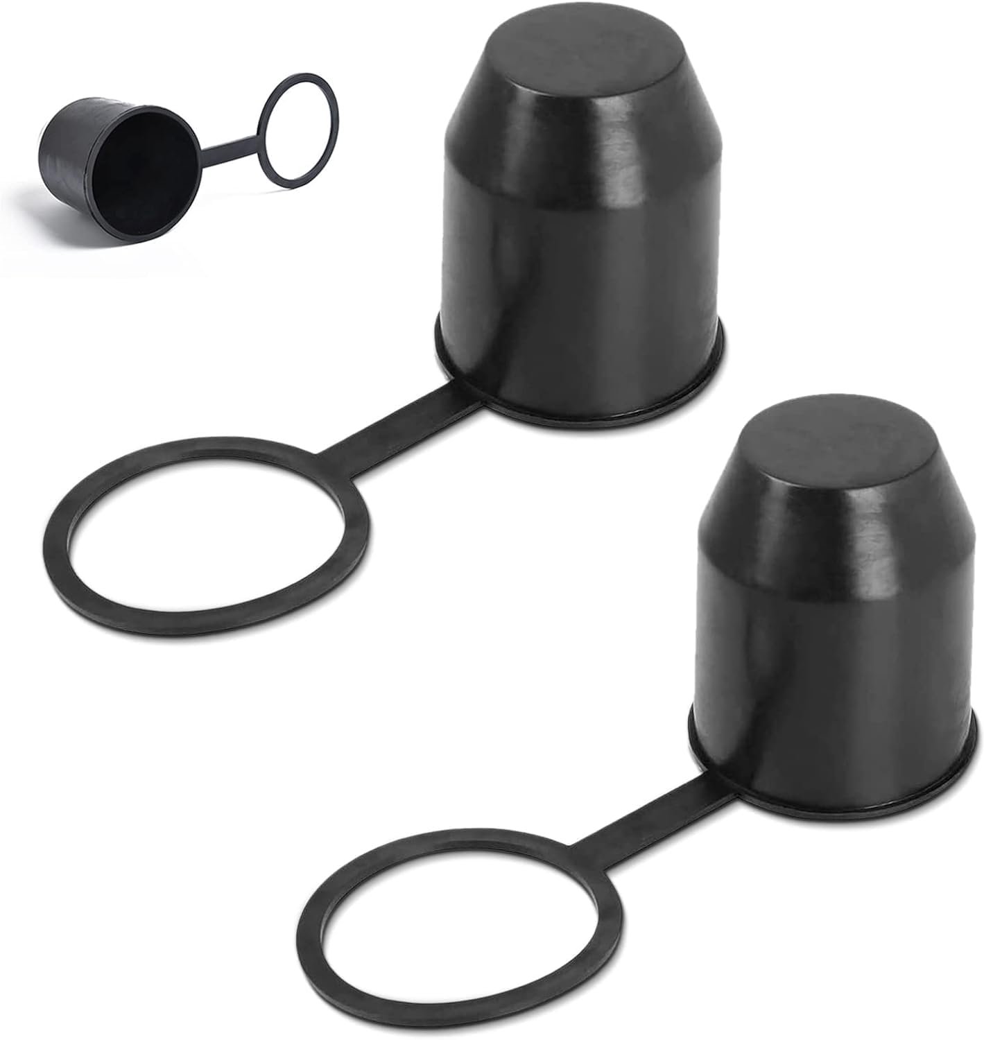 2 stuks trekhaak beschermkap, praktische, kunststof, universele kogelafdekking voor auto, camper, aanhangwagen kogelkop bescherming (zwart)