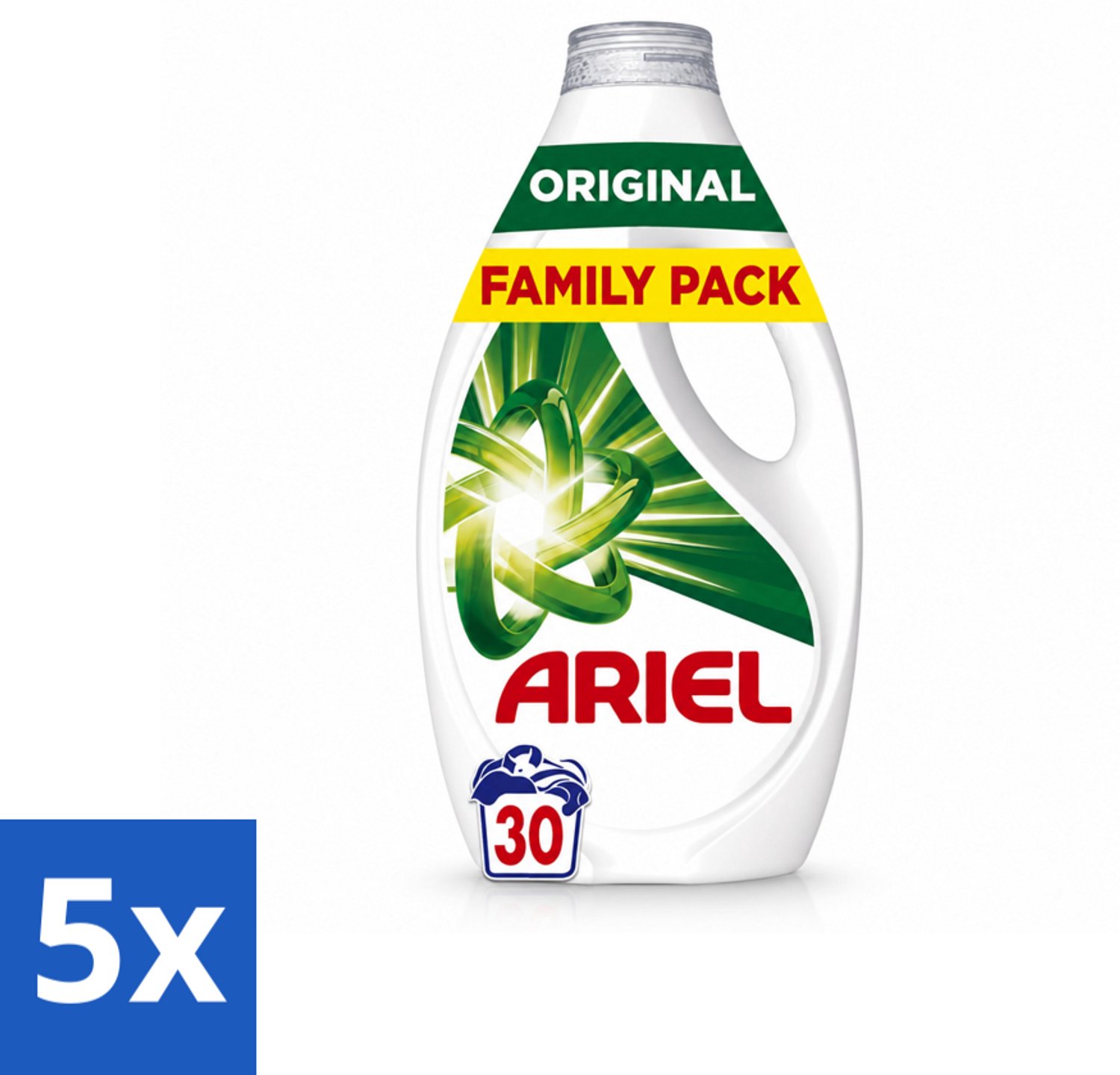 5 x Ariel - Vloeibaar Wasmiddel - Original - 30 Wasbeurten - 1350 ml - Voordeelverpakking - 5 stuks