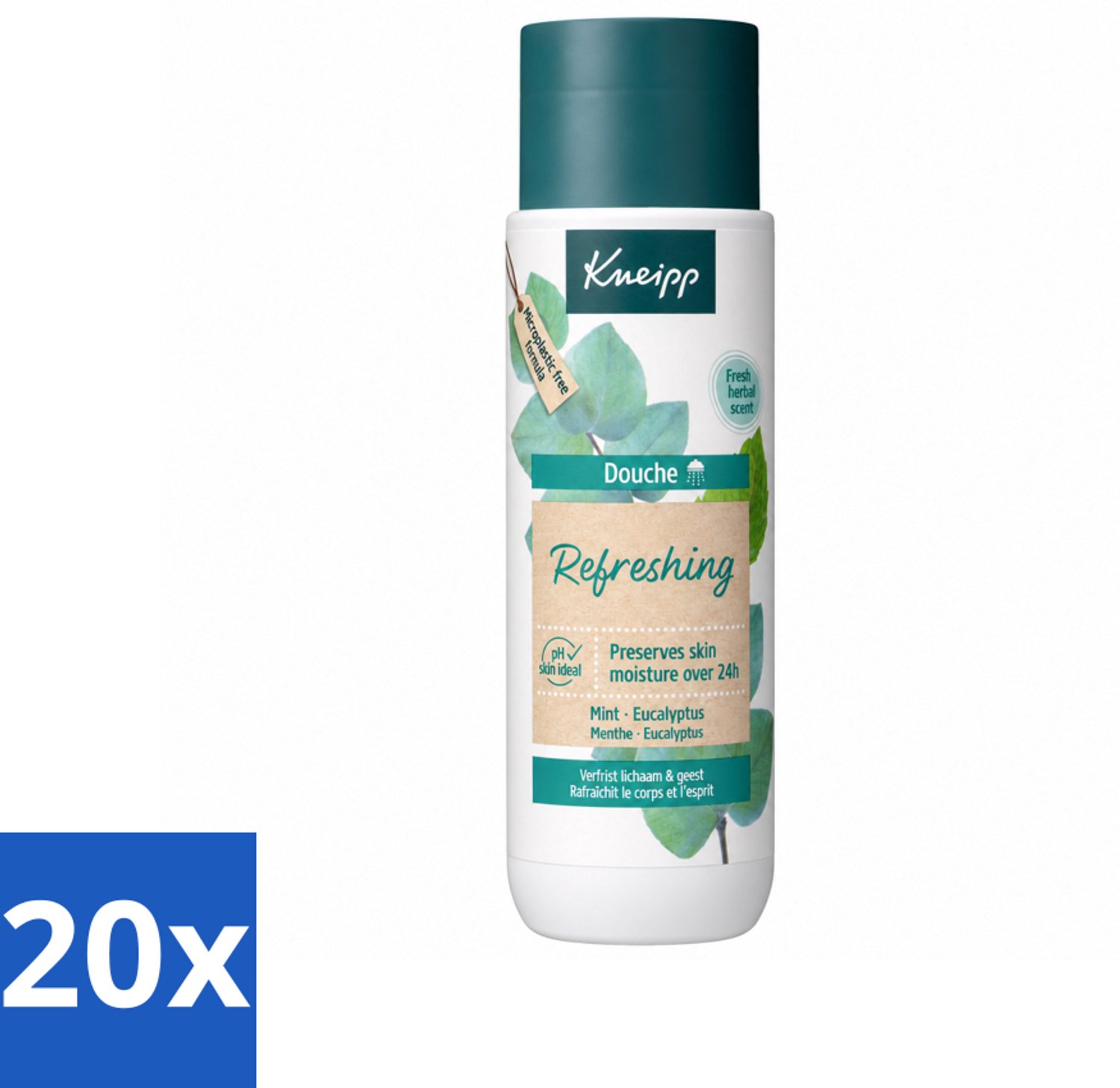 20 x Kneipp - Douchegel - Refreshing - Mint Eucalyptus - 200 ml - Voordeelverpakking - 20 stuks