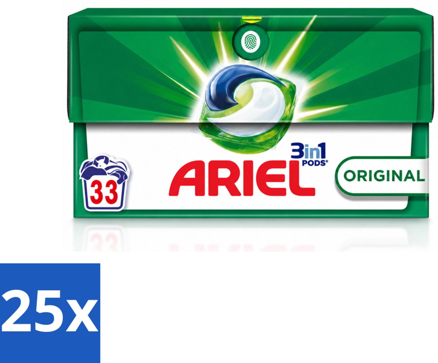 25 x Ariel - 3in1 Wasmiddel Pods - Original - 33 Pods - Voordeelverpakking - 25 stuks