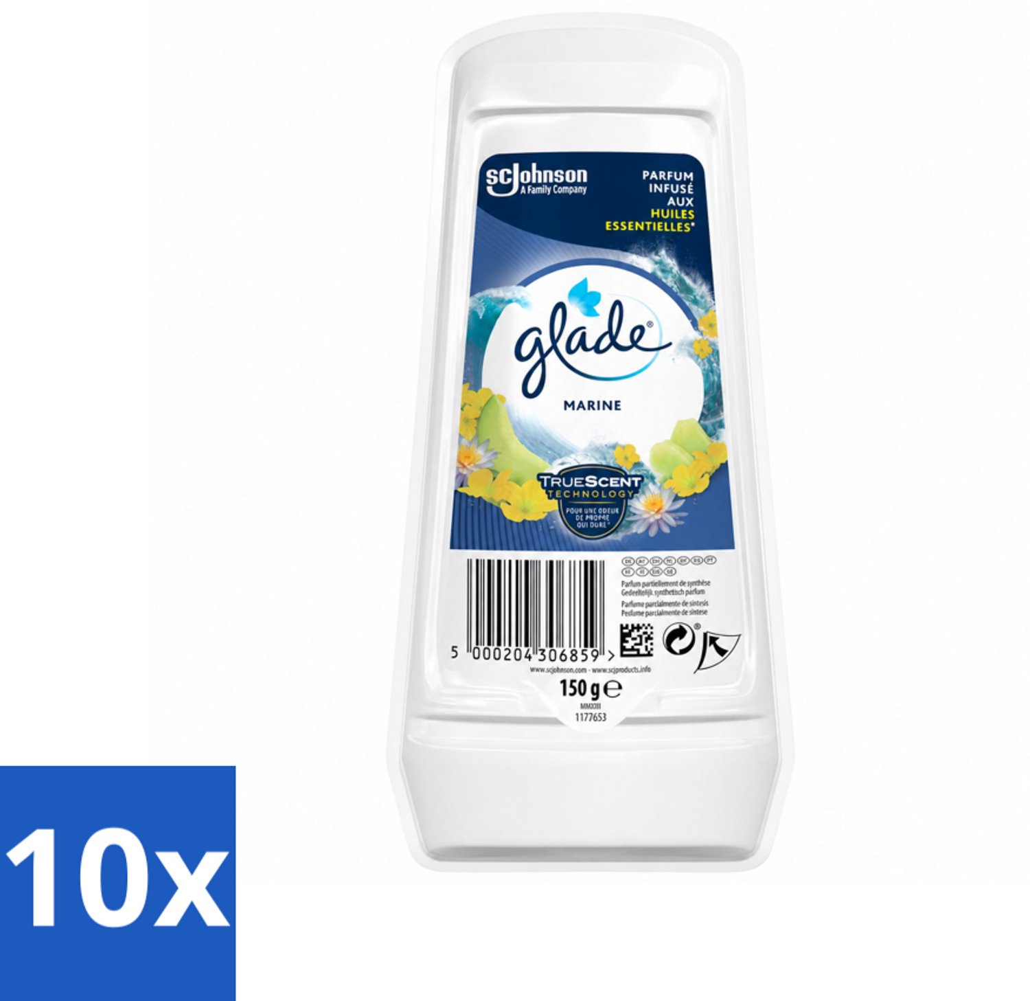 10 x Glade - Gel - Marine - 150 g - Voordeelverpakking - 10 stuks