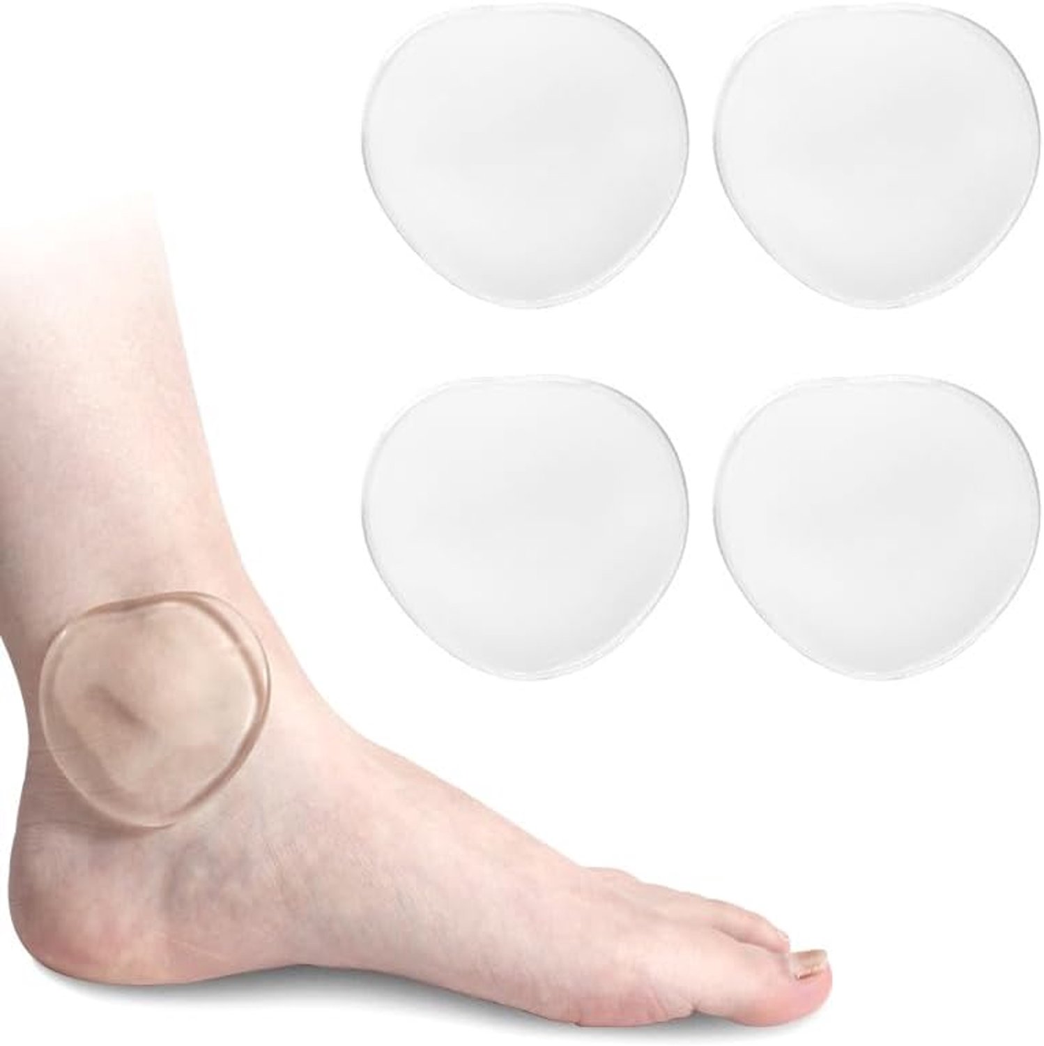4 Stuks Hartvormige Gel Hielkussentjes, Zelfklevende TPE Beschermers, Drukverlichtend & Anti-Wrijving tegen Blaren voor Sport en Wandelen