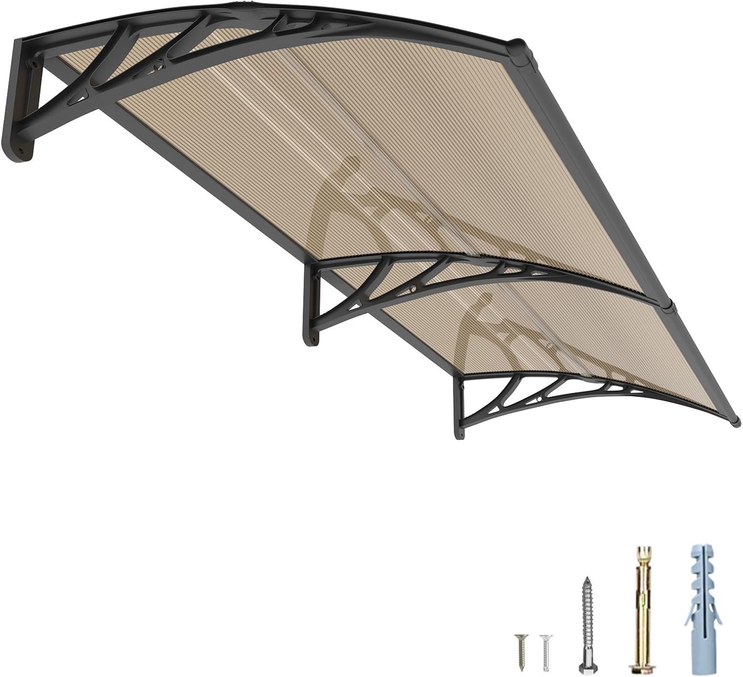 Luifel voor huisdeur, 100 x 150 cm, uv-overkapping, van polycarbonaat, beschermt tegen regen, sneeuw, voor terras, veranda en ramen