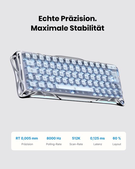 Gaming Toetsenbord met Hall Effect Technologie - QWERTZ Indeling, RGB Verlichting en Ergonomisch Ontwerp — afbeelding 2