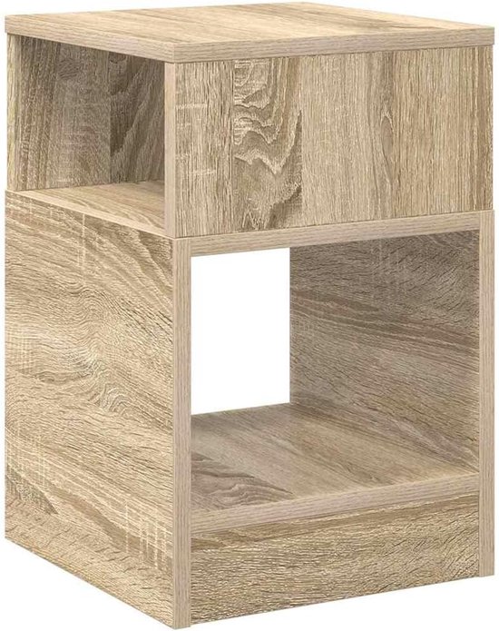 Bijzettafel set van 2 houtmateriaal Sonoma eiken 30,5x30x45 cm — afbeelding 5
