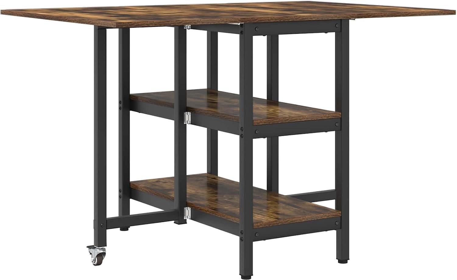 Eettafel, 122 x 80 x 76,5 cm, houtmateriaal, rookeiken