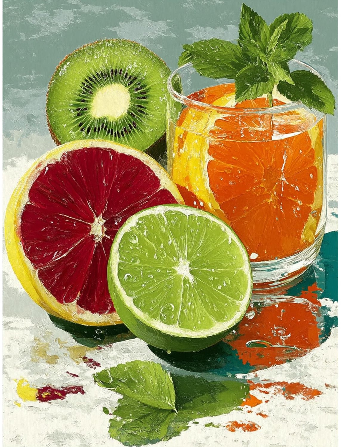 Verf op Nummer Set met Fruit Motief voor Volwassenen