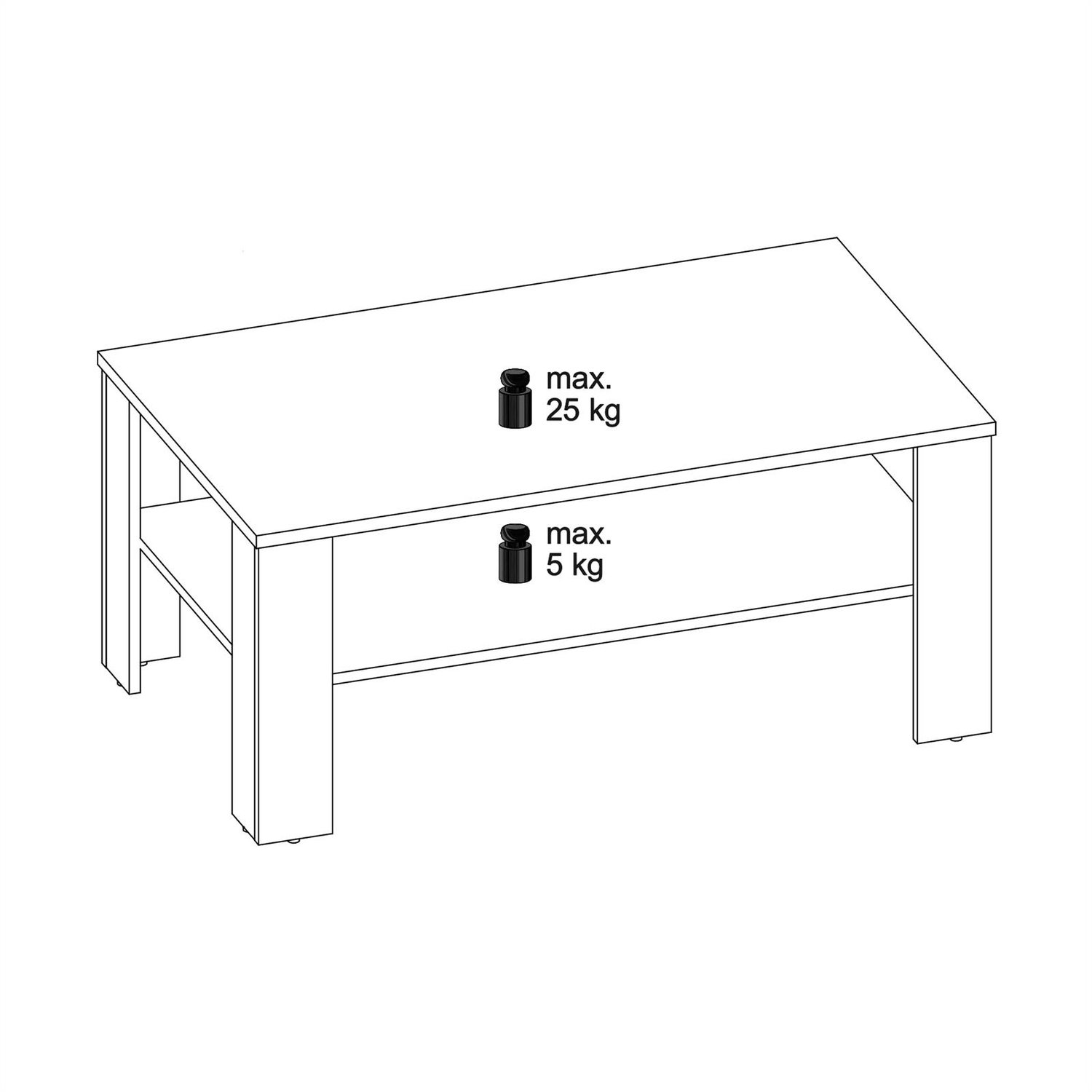 IDIMEX Salontafel ANIMO in betonlook, 100 cm breed grijs