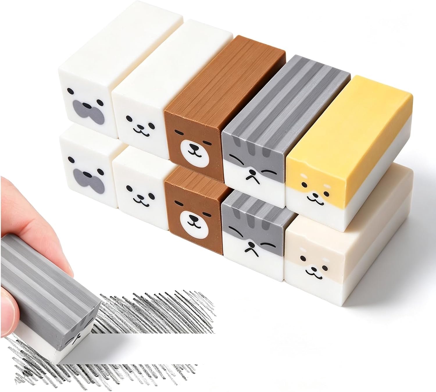Rechthoekig rubber, 10 stuks