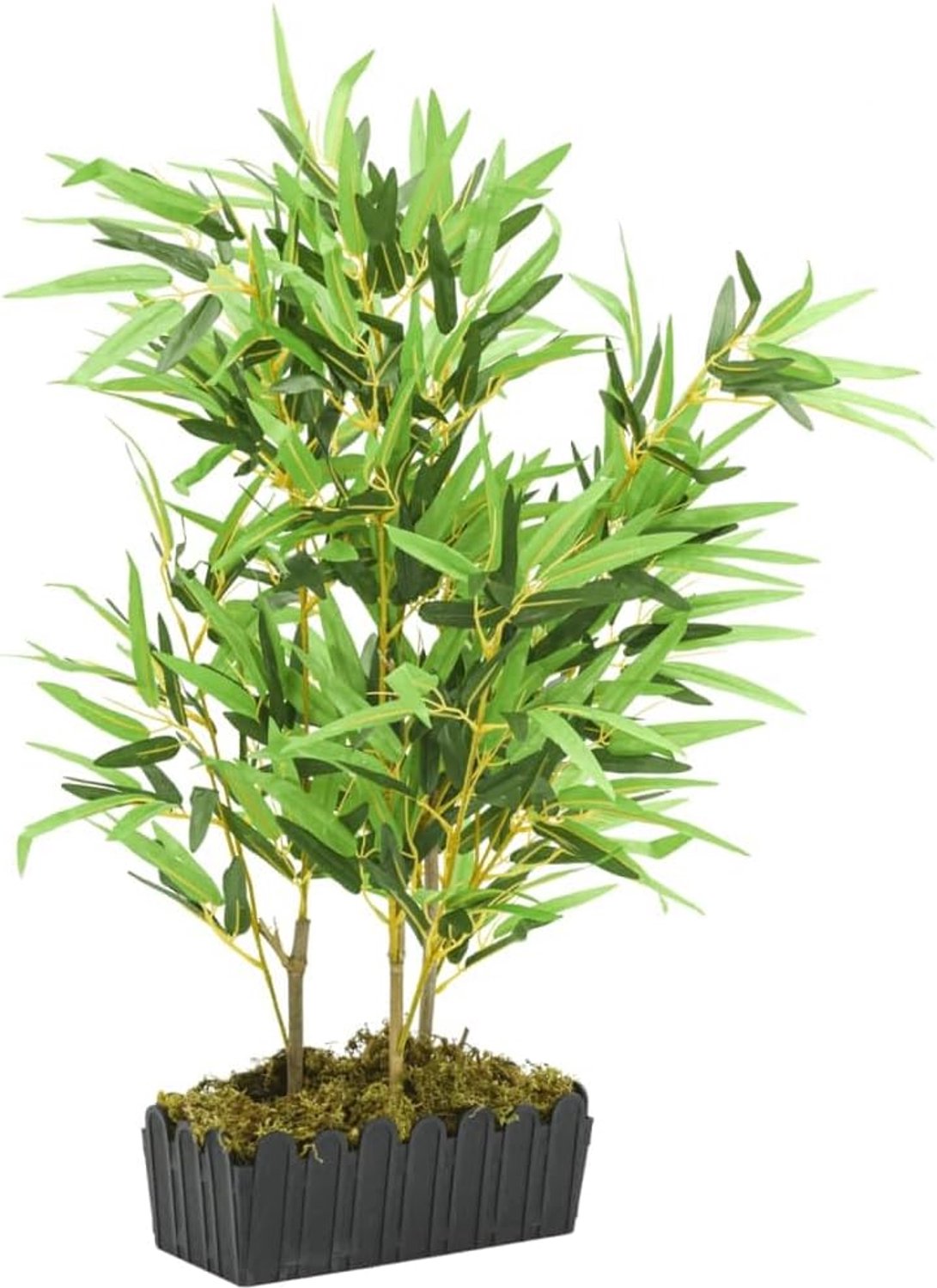 Kunstbamboe 80 cm voor binnen, bamboeboom met 500 bladeren, groene kunstplant voor woonkamer en kantoor