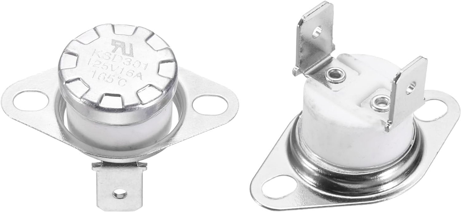 Thermoschakelaar KSD301 165 °C - 125 V, 16 A - bimetaal, keramiek - 2 stuks - ServiceTopper