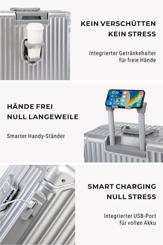 Koffer 59 cm compact, metaalachtig — afbeelding 2