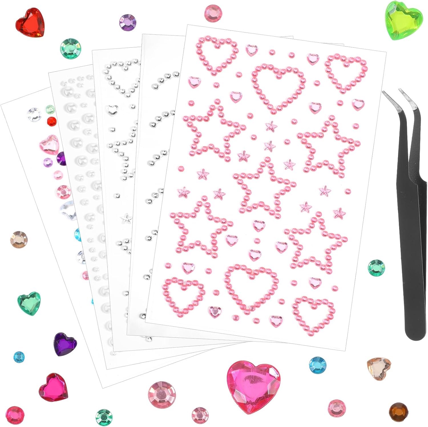 Glitzersteentjes voor gezicht en ogen
