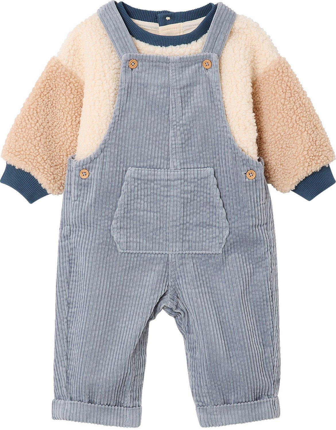 Vertbaudet Set tuinbroek en sweater baby jongen