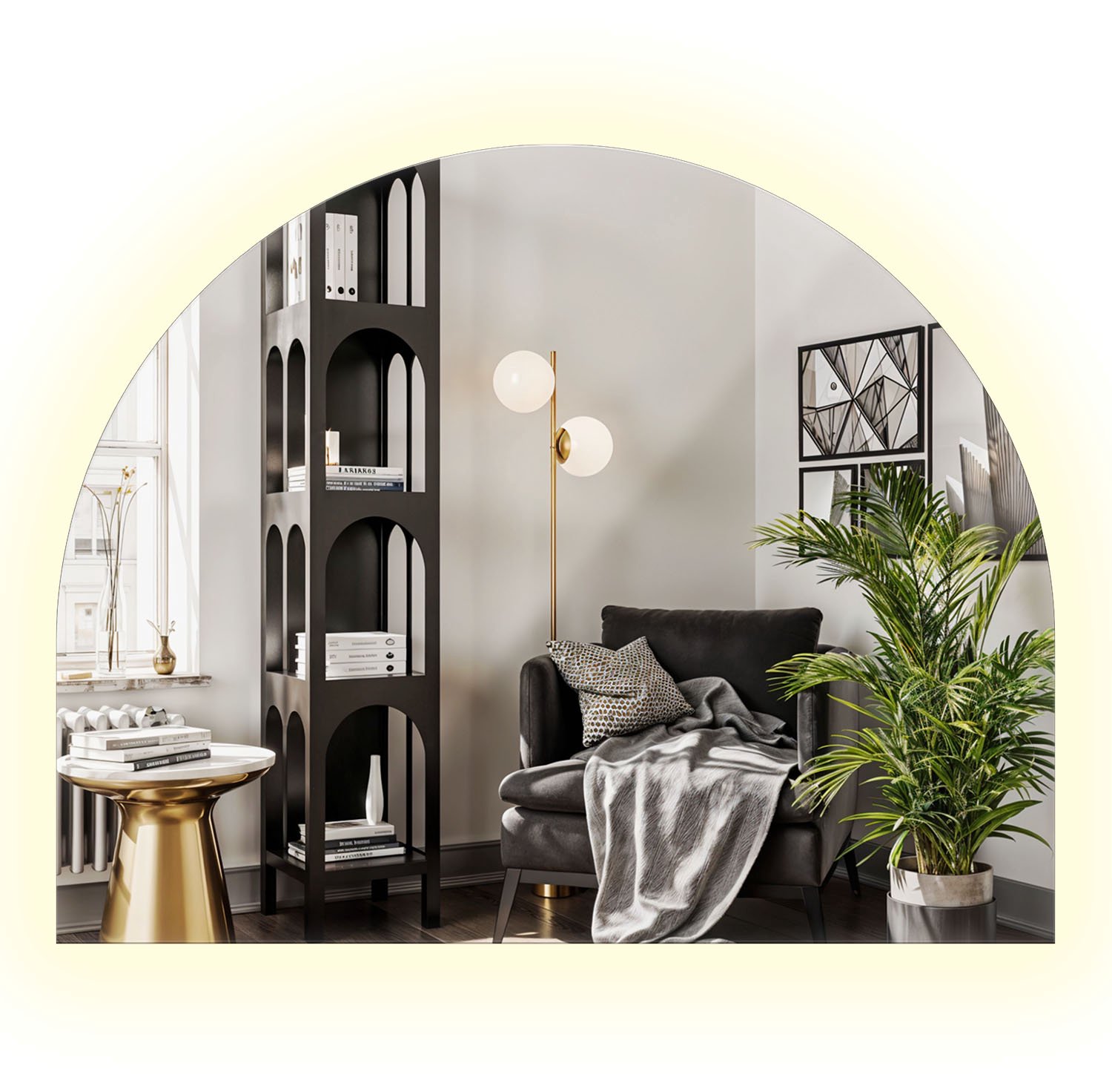 Coloray Grote LED Badkamerspiegel met Geometrische Contour – Wandspiegel met Verlichting – Moderne LED Spiegel voor Badkamer en Slaapkamer – 80x100 cm – Neutraalwit 4000K