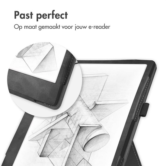 imoshion E-reader Hoesje - Geschikt voor reMarkable 2 - Stand Bookcase Sleepcover met strap - Zwart van iMoshion — afbeelding 3
