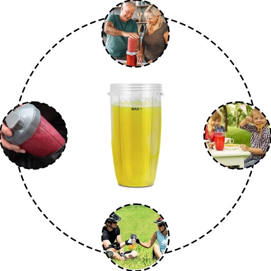 Sapcentrifuge Vervangende Juicer Cups - 32 Oz Inhoud - Transparant Kunststof - Voor Sapcentrifuge Accessoire — afbeelding 4