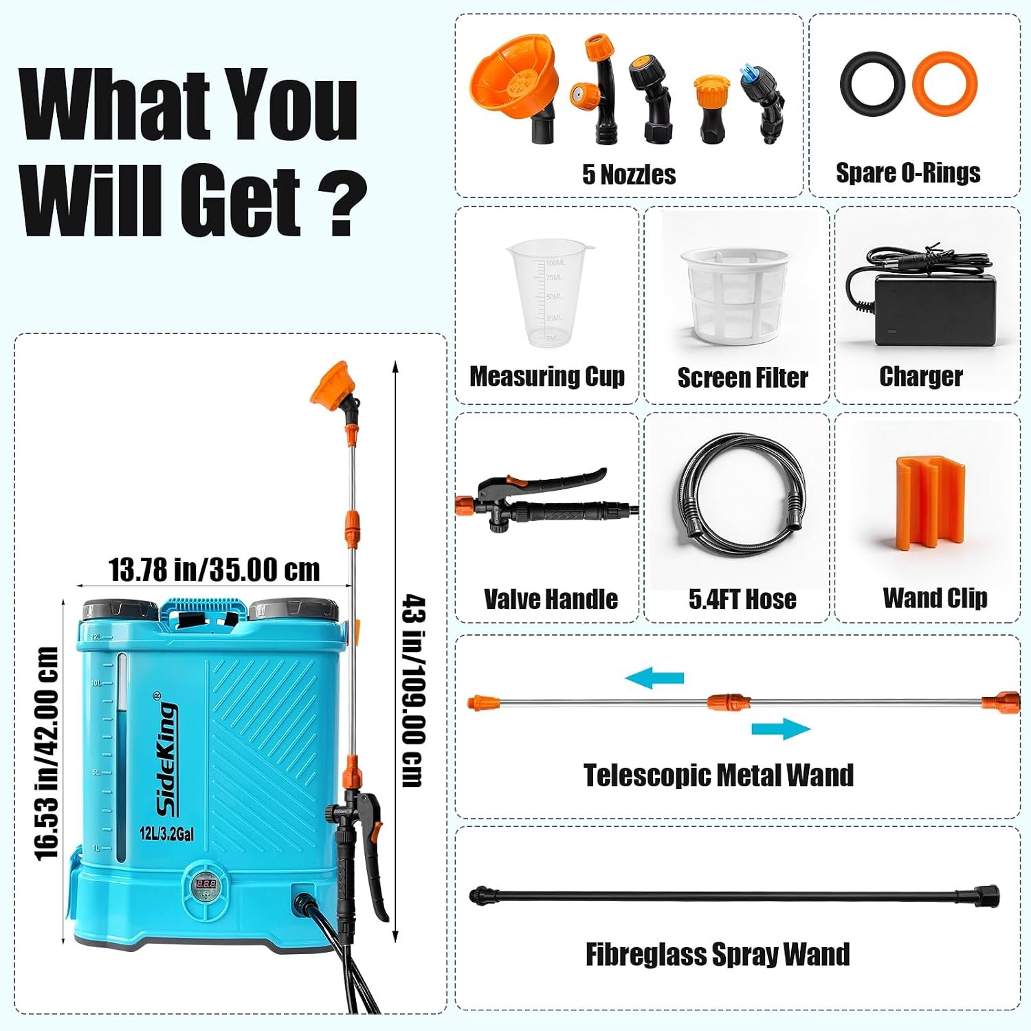 Accu Drukspuit 12 Liter - Rugspuit Elektrisch 5.5 Bar met Telescopische Lans - Compatibel met Makita 18V - Inclusief Accu & Lader - Laura Homestore