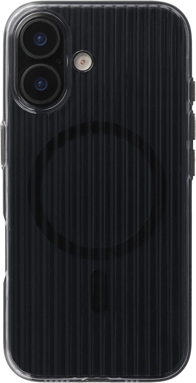 Accezz Hoesje - Geschikt voor Apple iPhone 16 - Lite Backcover geschikt voor MagSafe - Fluted - Smokey Clear
