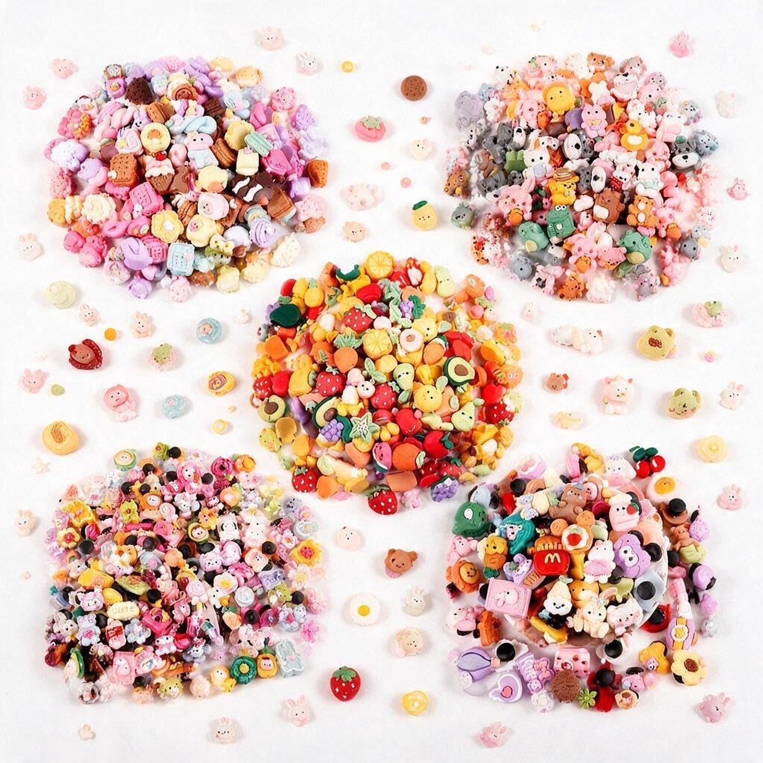 125-delige mini-charms set, slime accessoires voor diverse knutselwerkjes