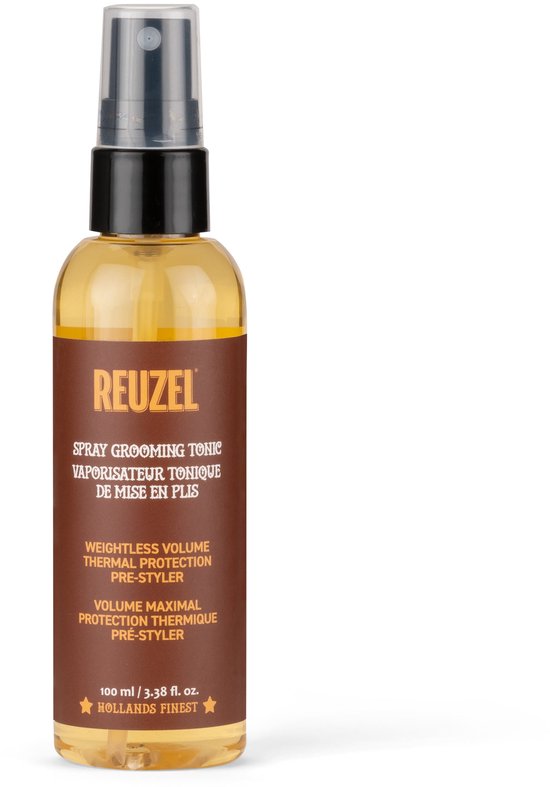 100ml fles Reuzel Spray Grooming Tonic met zwarte verstuiver.