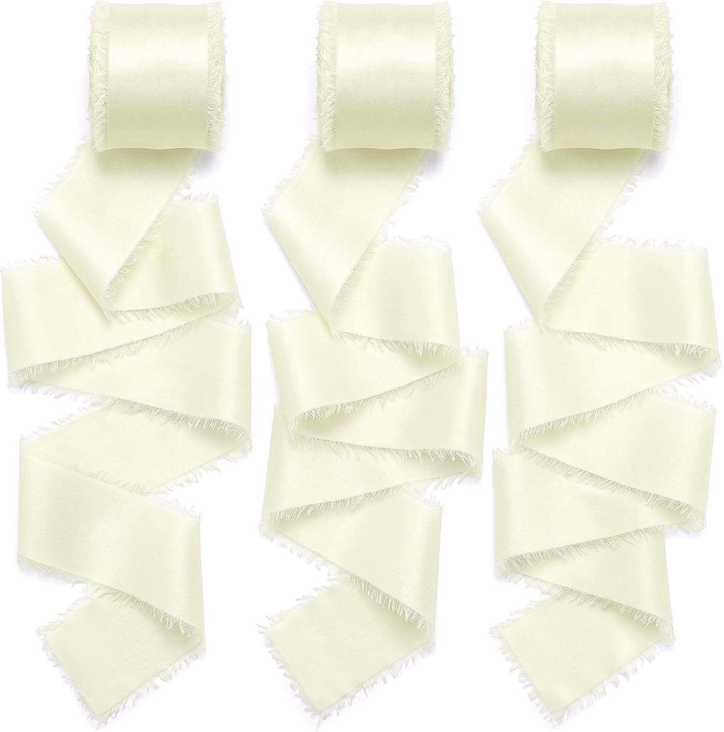 Sierband voor cadeaus, bruiloft, chiffon, 4 cm x 13,5 m, crème