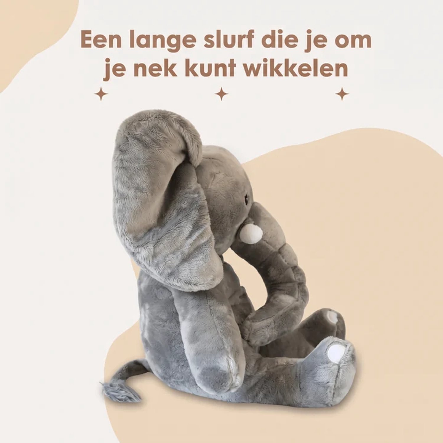 Lotgenootje Verzwaringsknuffel Olifant - 45cm/2kg - Verzwaarde Knuffel - Weighted Stuffed Animal - Voor kinderen & volwassenen - Sensorisch Speelgoed - Zware Knuffel Anxiety - Plushie — afbeelding 6