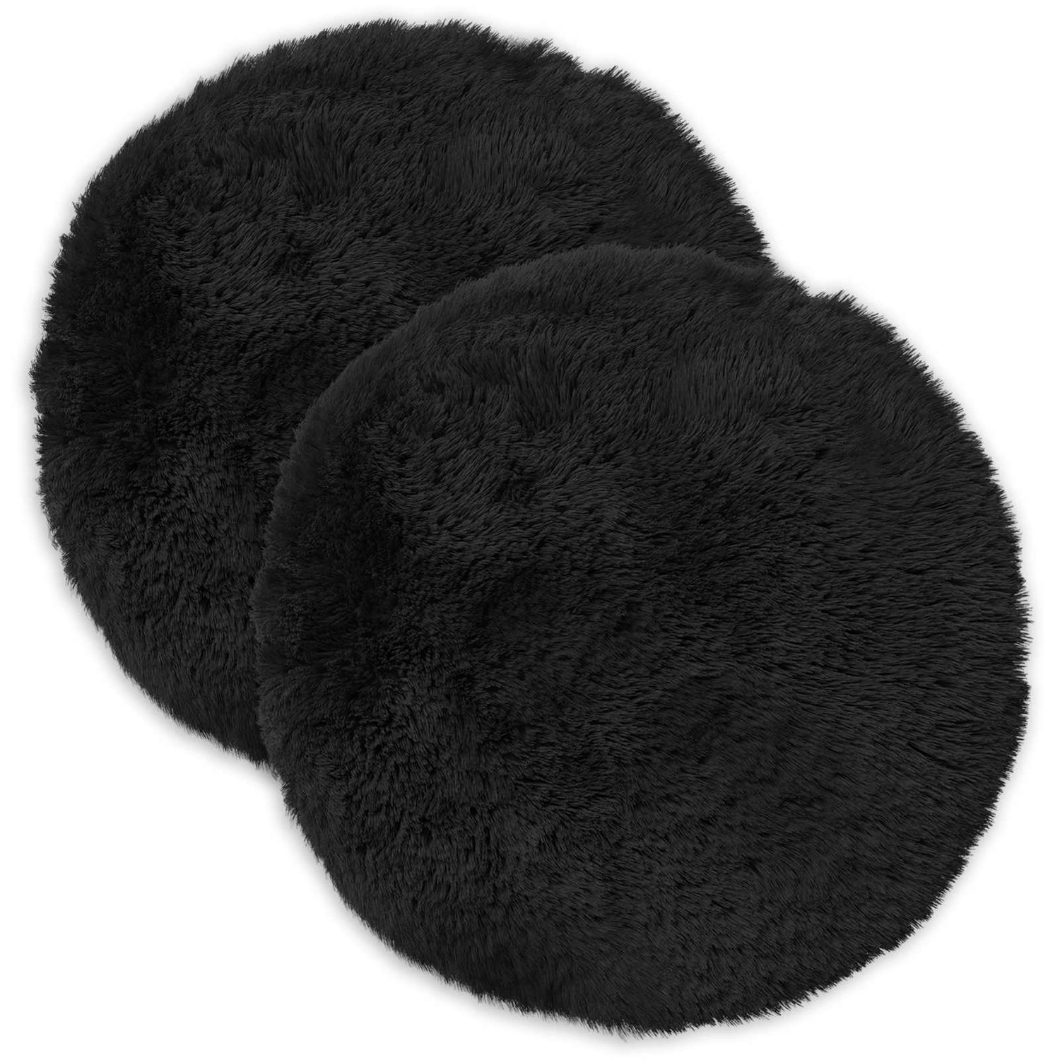 vidaXL Dekenkussen - 2 - st - HEERLEN - Zwart - Diam. - 60 - cm - PV - Fleece