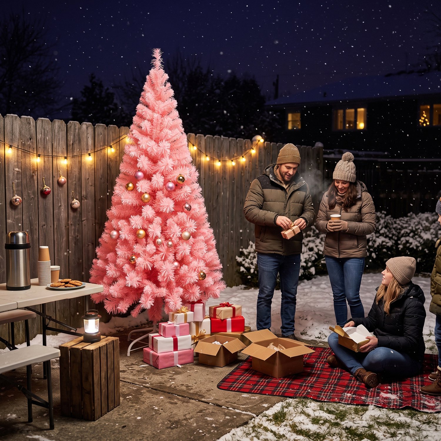 Kerstboom – 210cm Kunstkerstboom – Roze PVC – met Standaard – foto 6