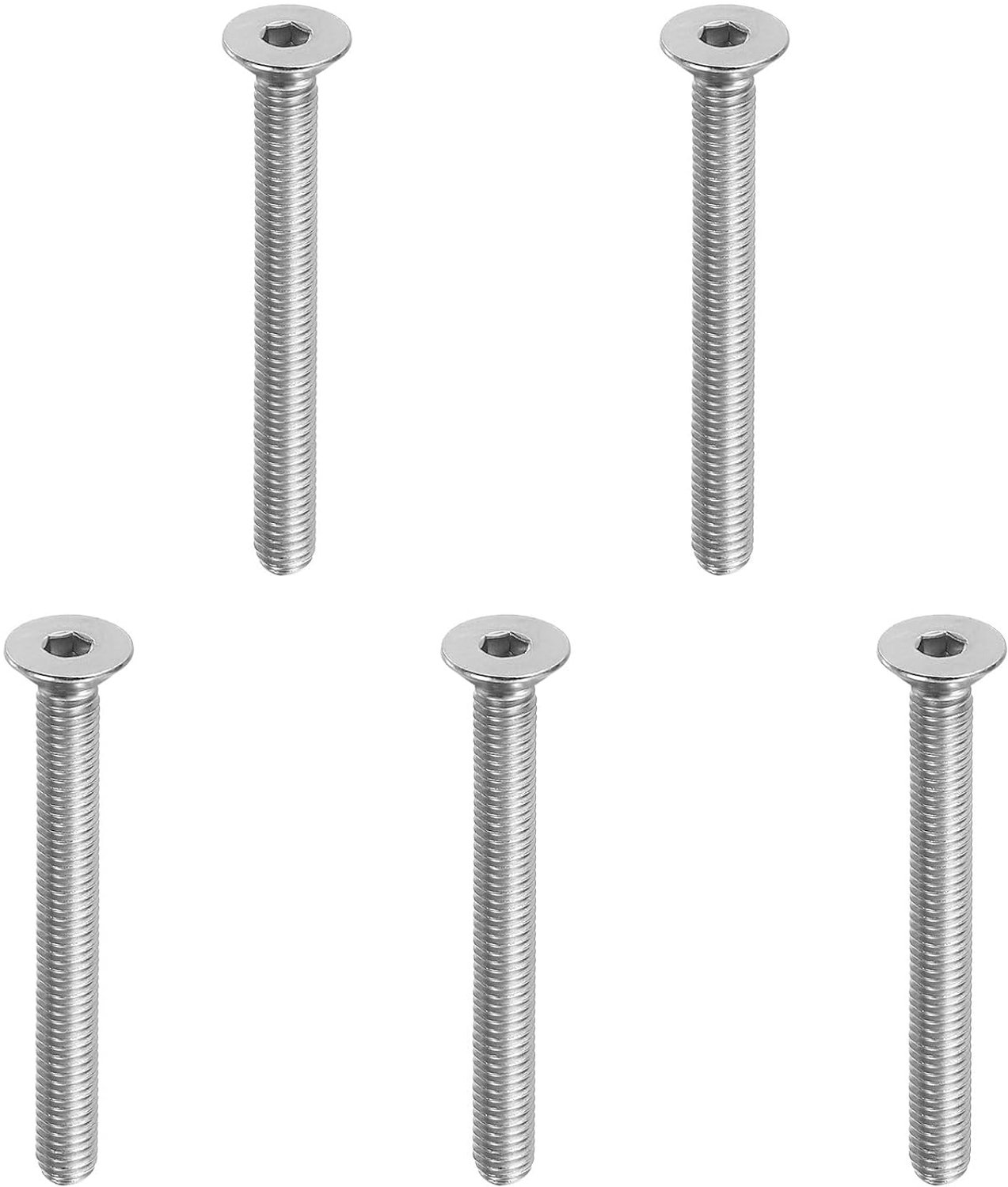 Platte kopschroeven M8 x 70 mm - roestvrij staal 304 - zeskantaansluiting - geschikt voor machines - 5 stuks - m-winkel