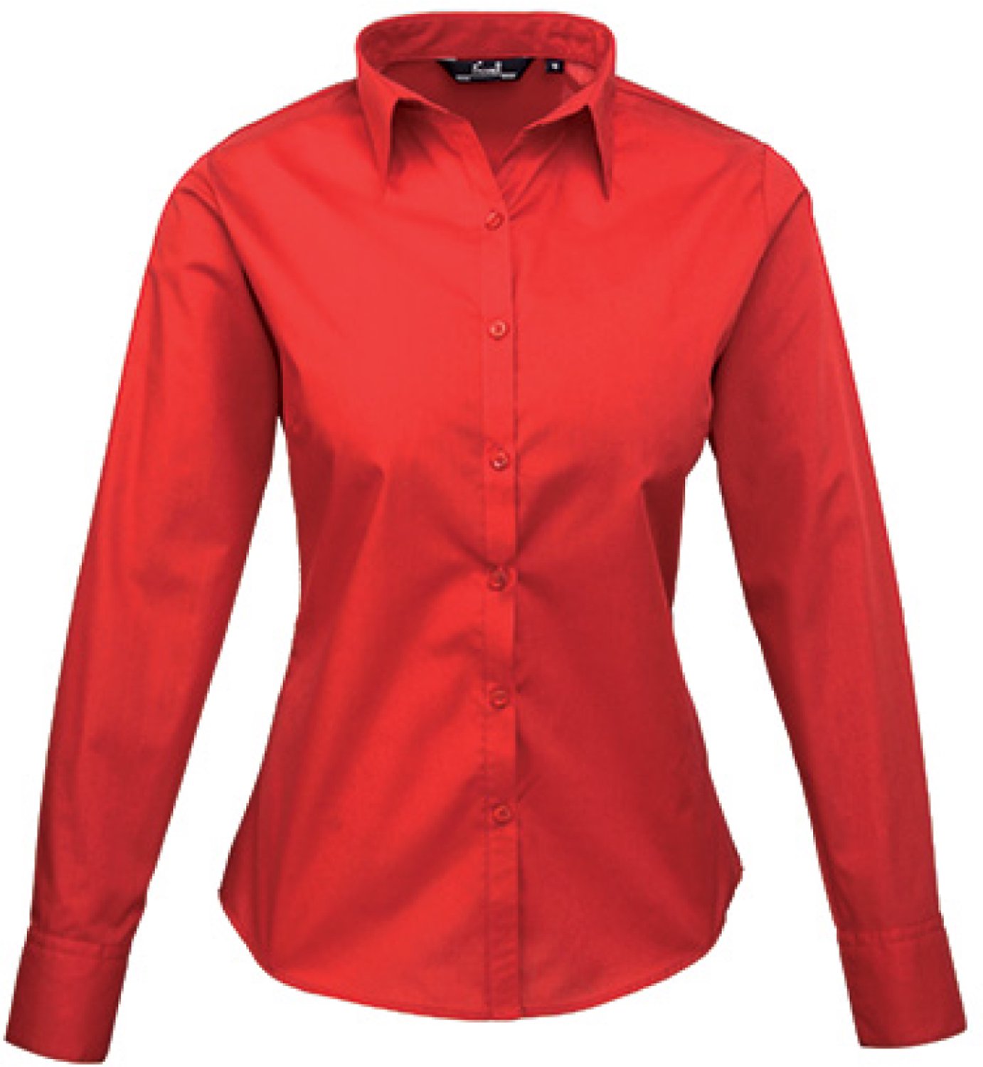 Premier Workwear - Women´s Poplin Long Sleeve Blouse - Red - 50 (4XL/22)