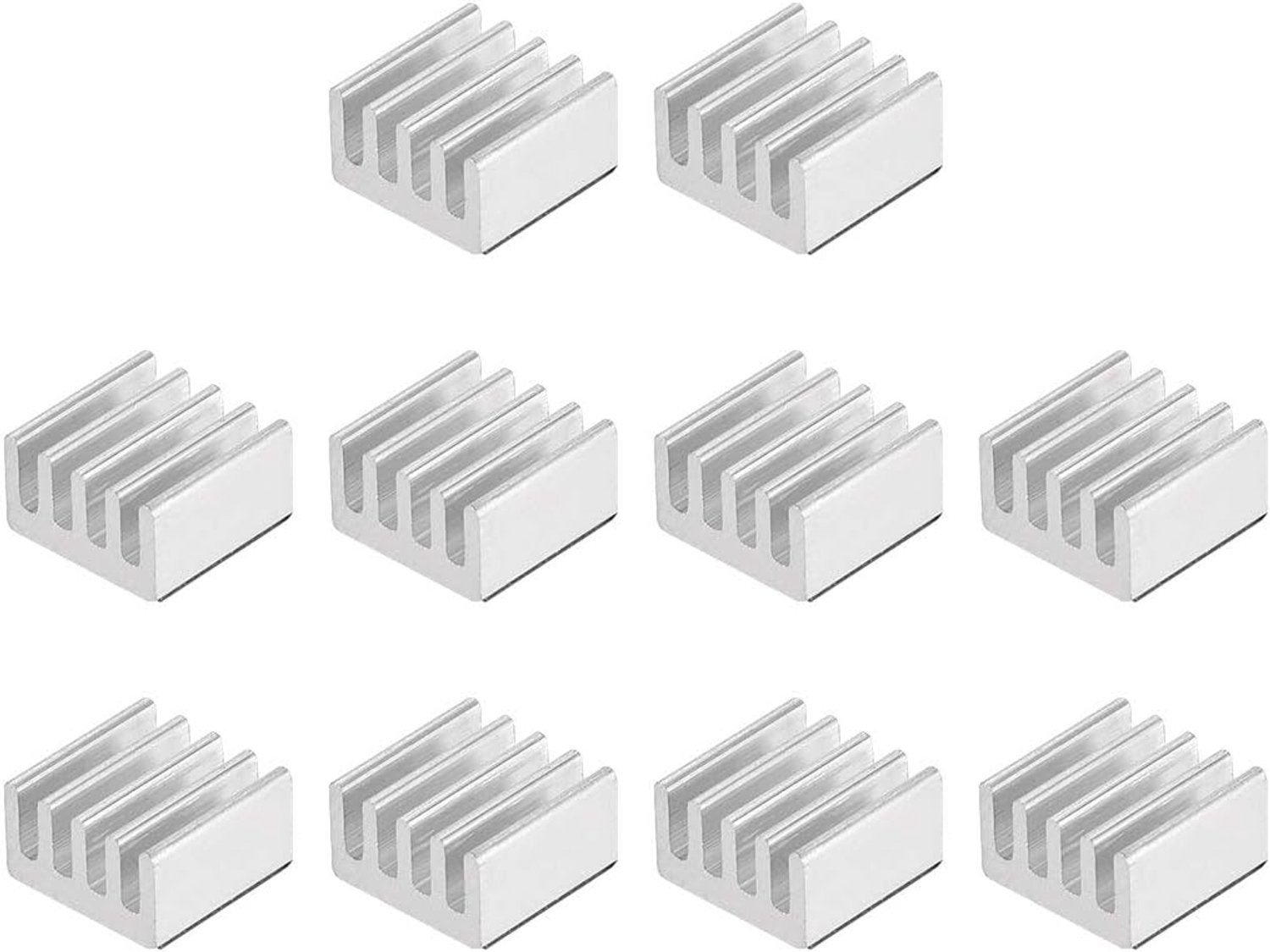 koellichaam 5x9x9mm - zilver aluminium - zelfklevend - voor 3D-printer koeling m-winkel - 10 stuks - m-winkel