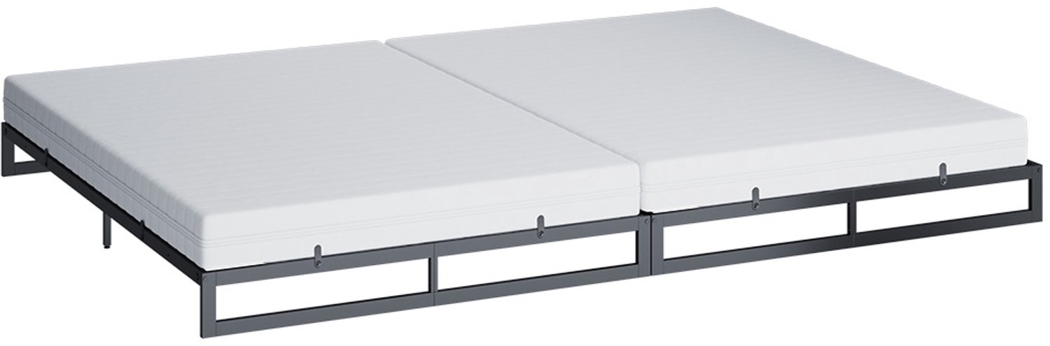 vitalispa Familiebed Lenora, Zwart, 280x200 met 2 matrassen