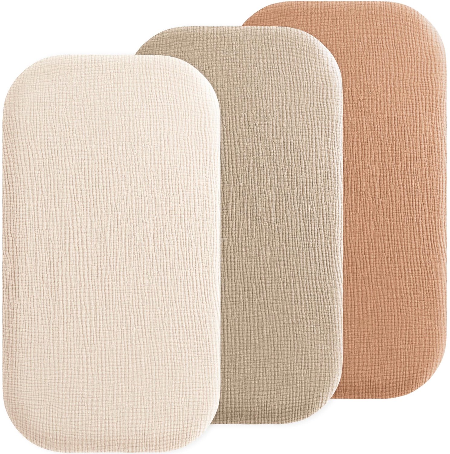 Set van 3 Fitted Sheets van 100% Katoen voor Cribs