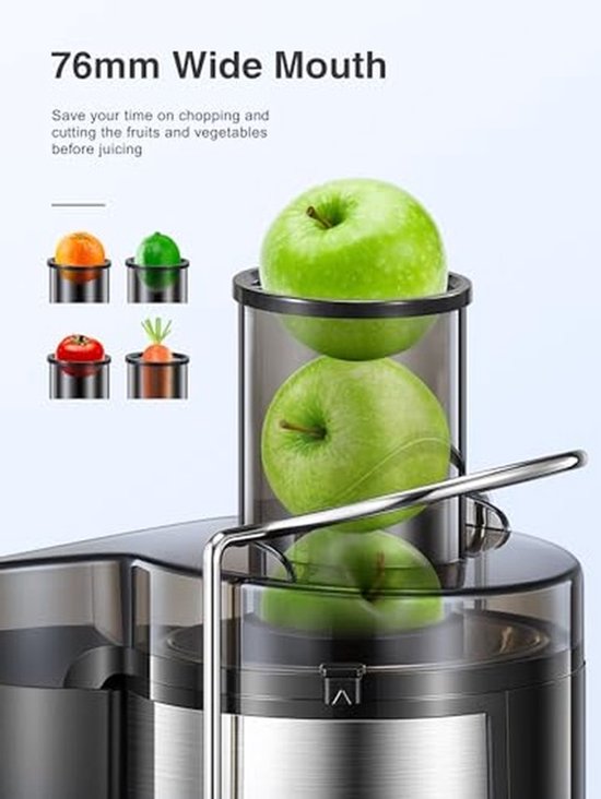 Grote Juicer Met Brede Vulopening voor Groenten en Fruit — afbeelding 2
