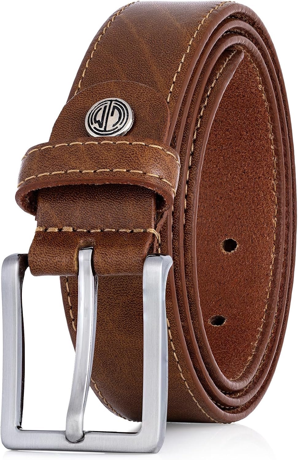 LINDENMANN Heren Lederen Riem XL Cambered Cognac