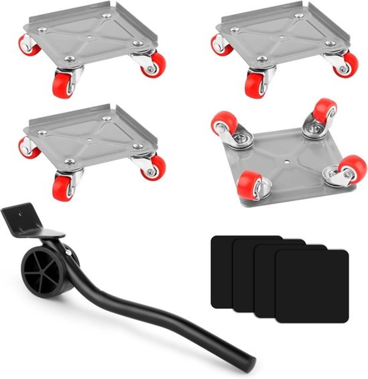 Meubelrollers set - Hulp bij verhuizen - Meubels verplaatsen - 360 graden draaibaar - 600 kg draagkracht - Zilver