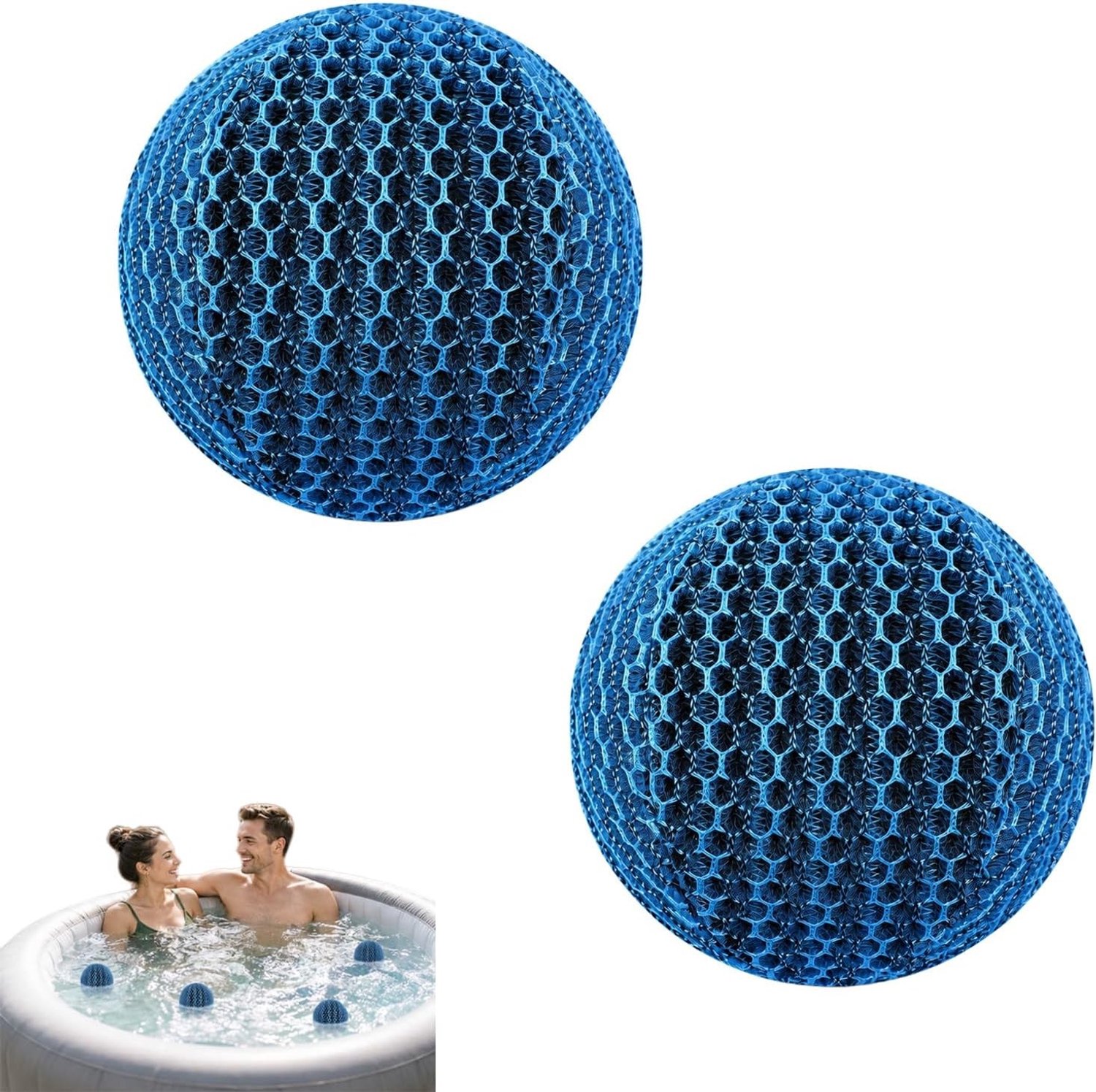 Herbruikbare Drijvende Sponsballen 7 cm - 2 Stuks voor Bad en Zwembad, Effectieve Absorptie van Olie en Vuil, Ideaal voor Wateronderhoud en Spa Accessoires